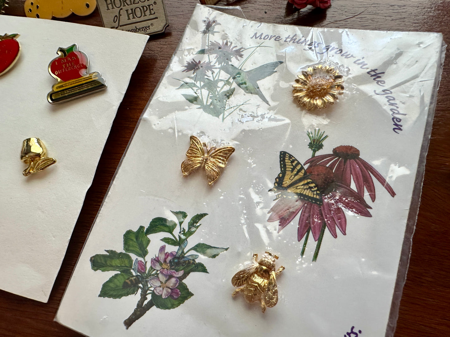 Vintage Contemporary Enamel Pinback Pin Lapel Pin Brooch Lot Butterfly Flower