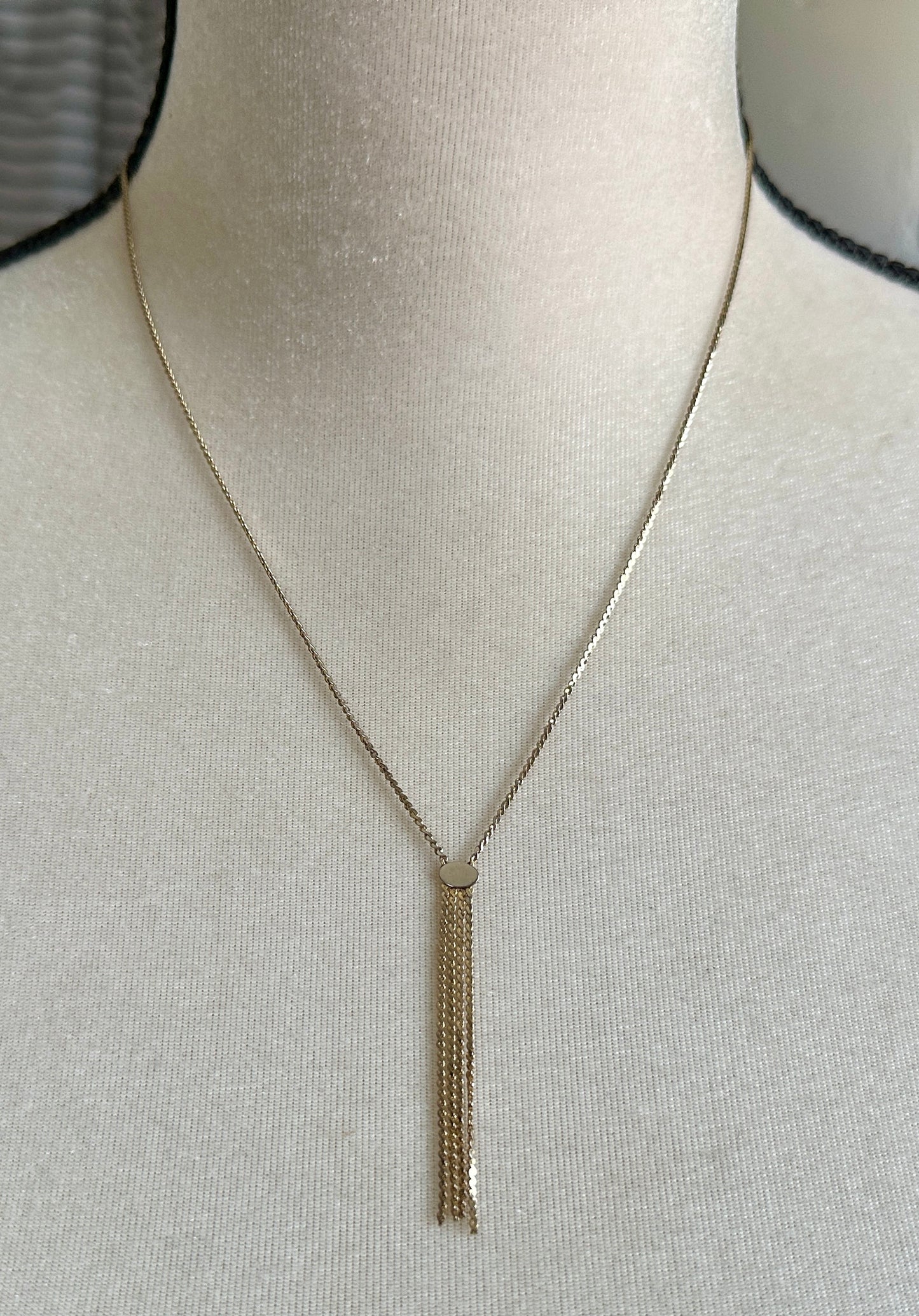 Vintage 1/20 12k Yellow Gold Filled Tassel Chain Necklace