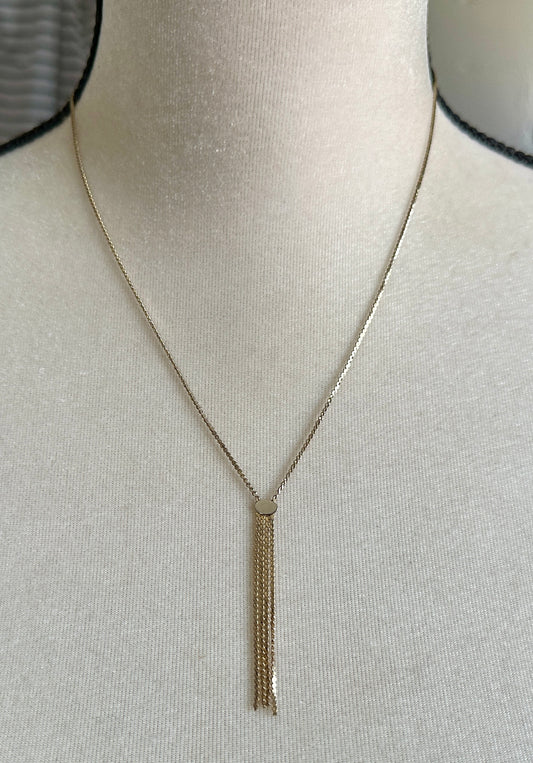 Vintage 1/20 12k Yellow Gold Filled Tassel Chain Necklace