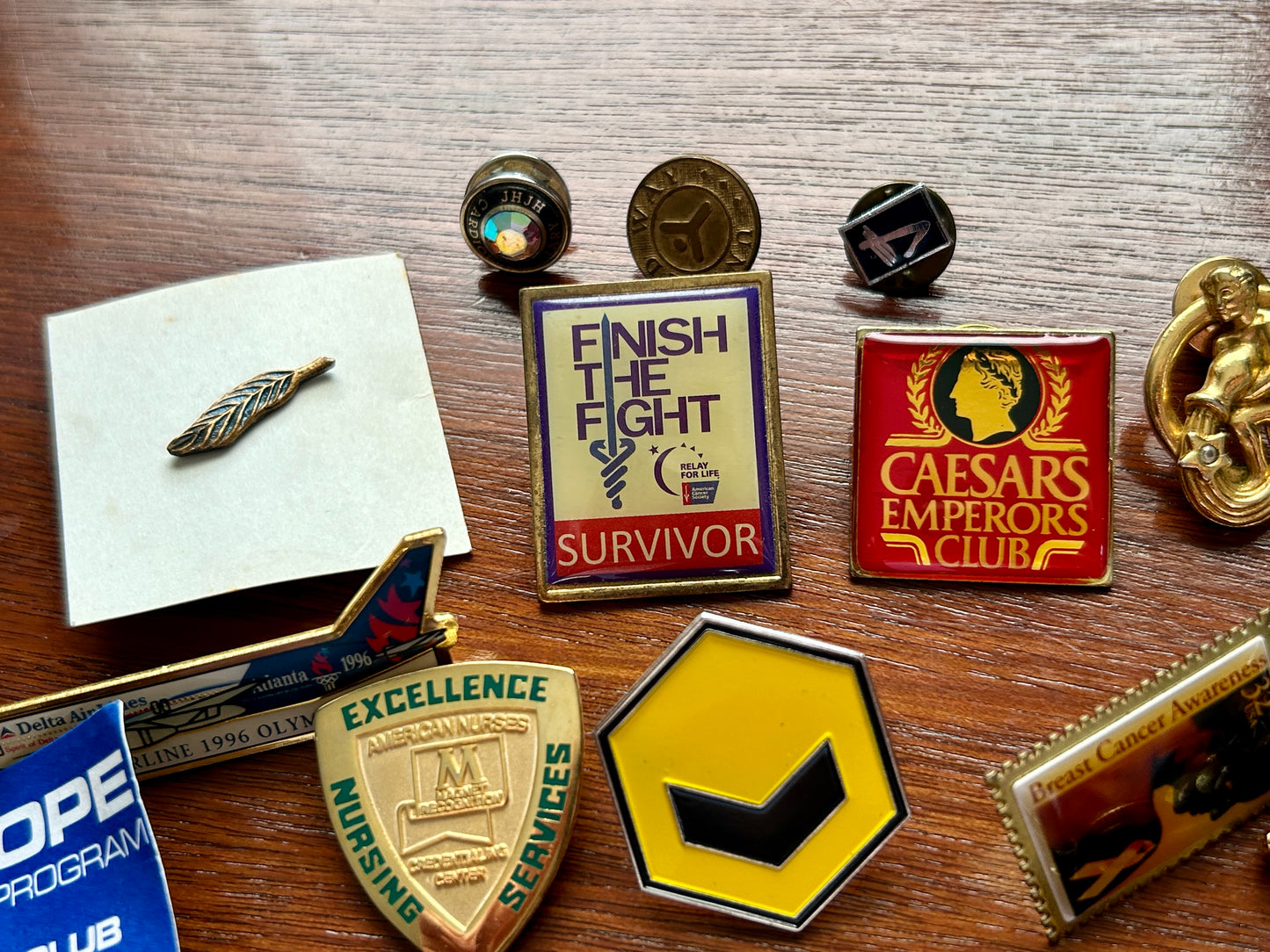 Vintage to Now Lapel Pin Pinbacks Lot Employee Service Organization Advertising