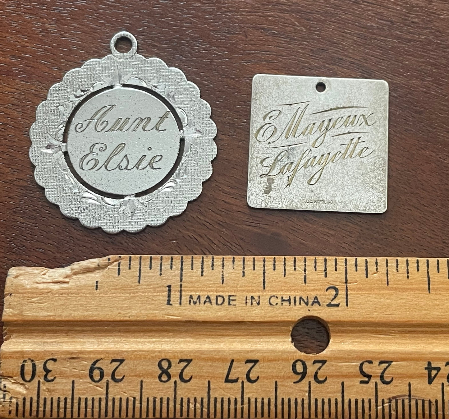 Vintage Sterling Silver 925 Personalized Pendants