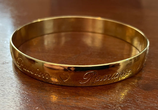 Avon Gold Tone Forever Yours Eternity True Love Passion Bangle Bracelet