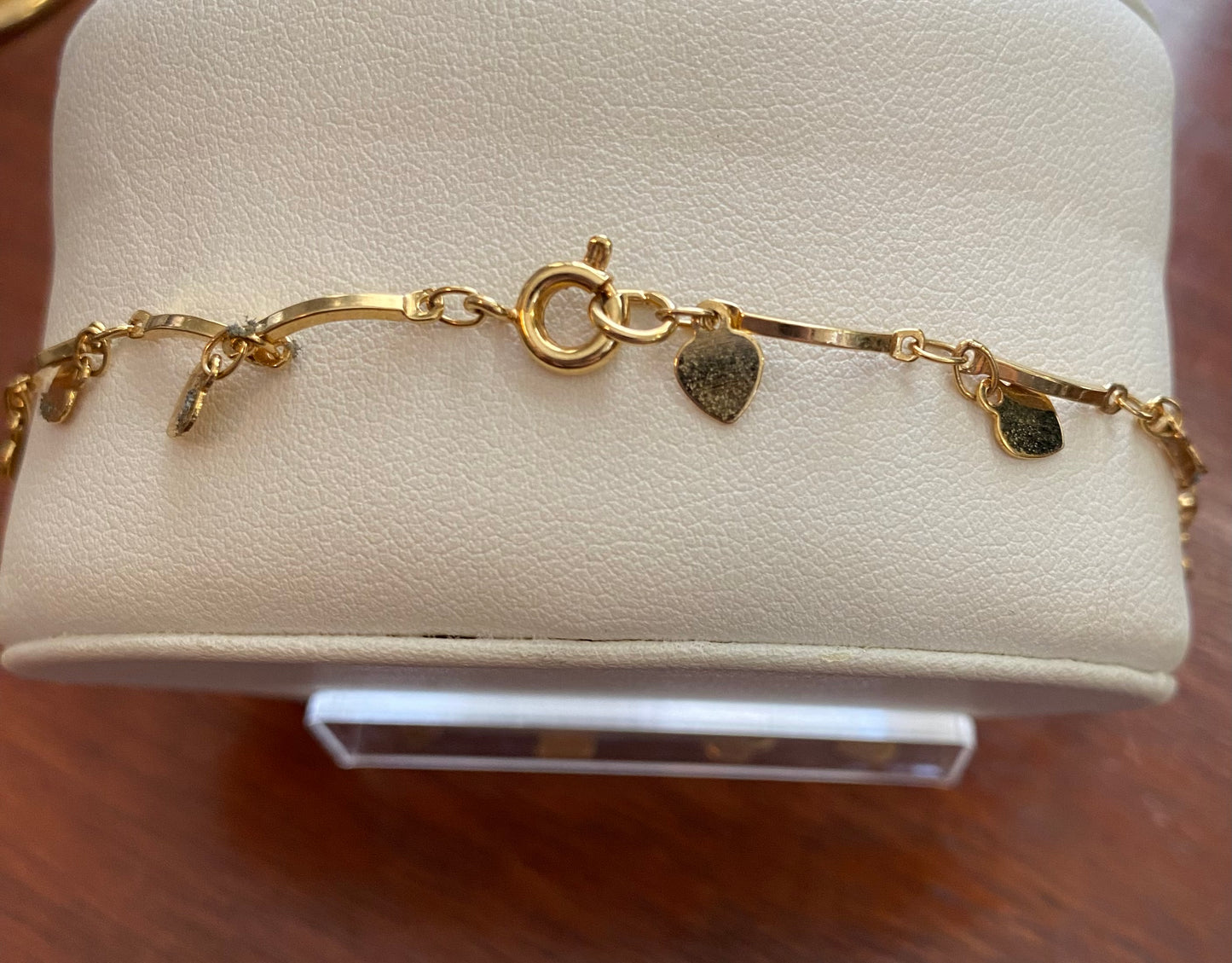 Gold Tone Metal Dangly Bracelet