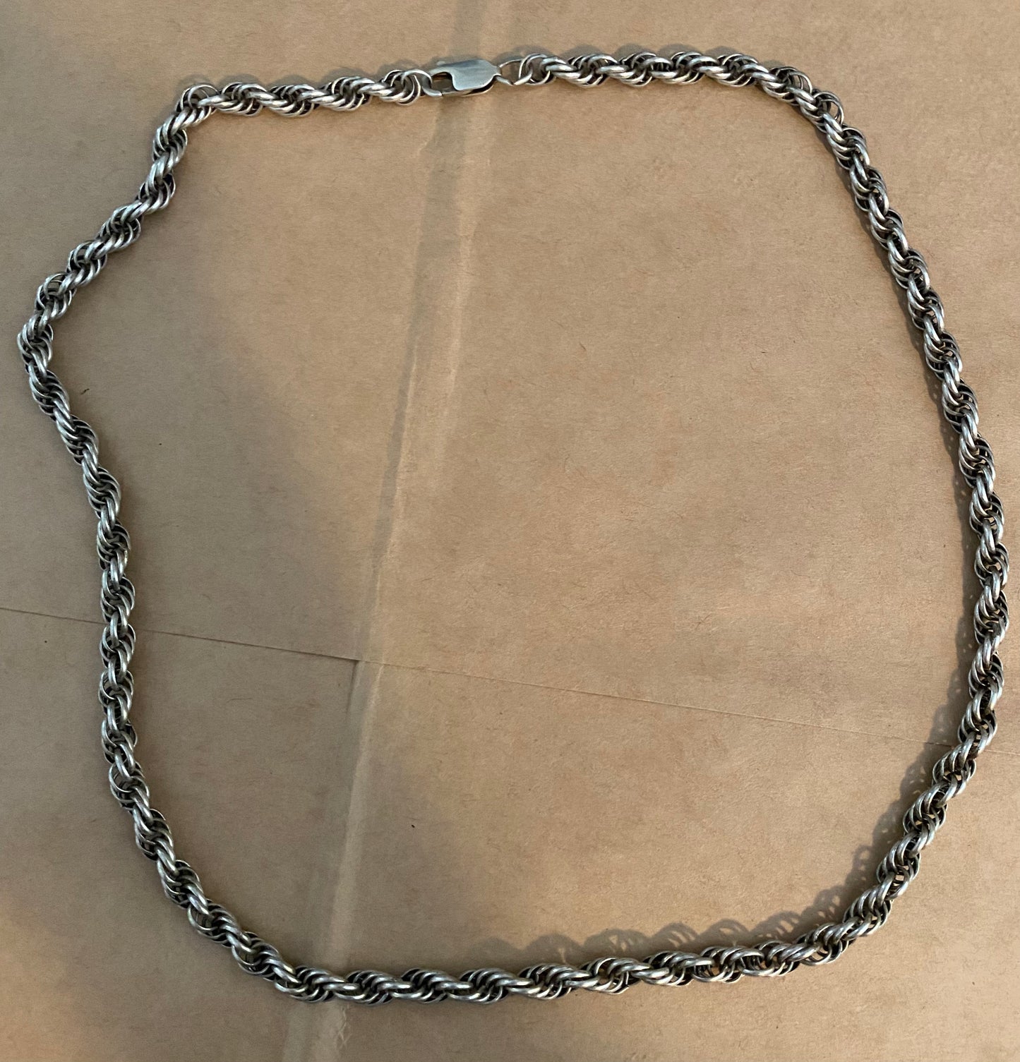 Sterling Silver 925 Twist Chain Necklace 5mm x 20" Long