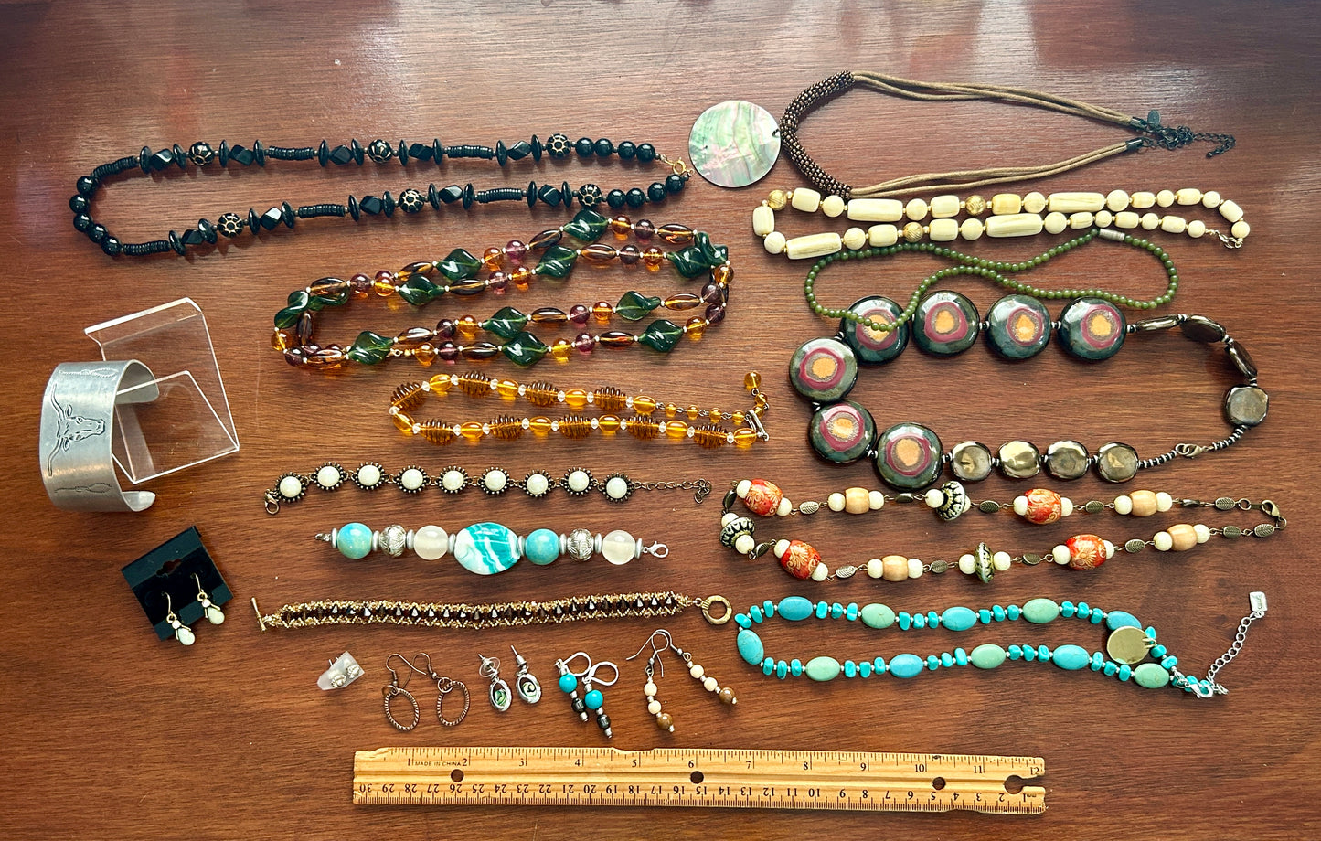 Vintage to Now Southwest Boho Jewelry Lot Faux Turquoise Pearl Beads Shell More