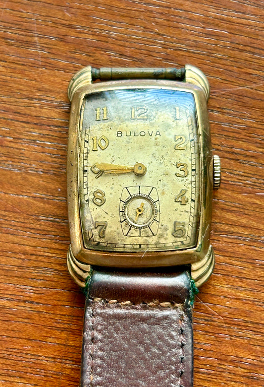 Vintage Antique 10k Rolled Gold Plate Mens Manual Wind Wristwatch Case 17j