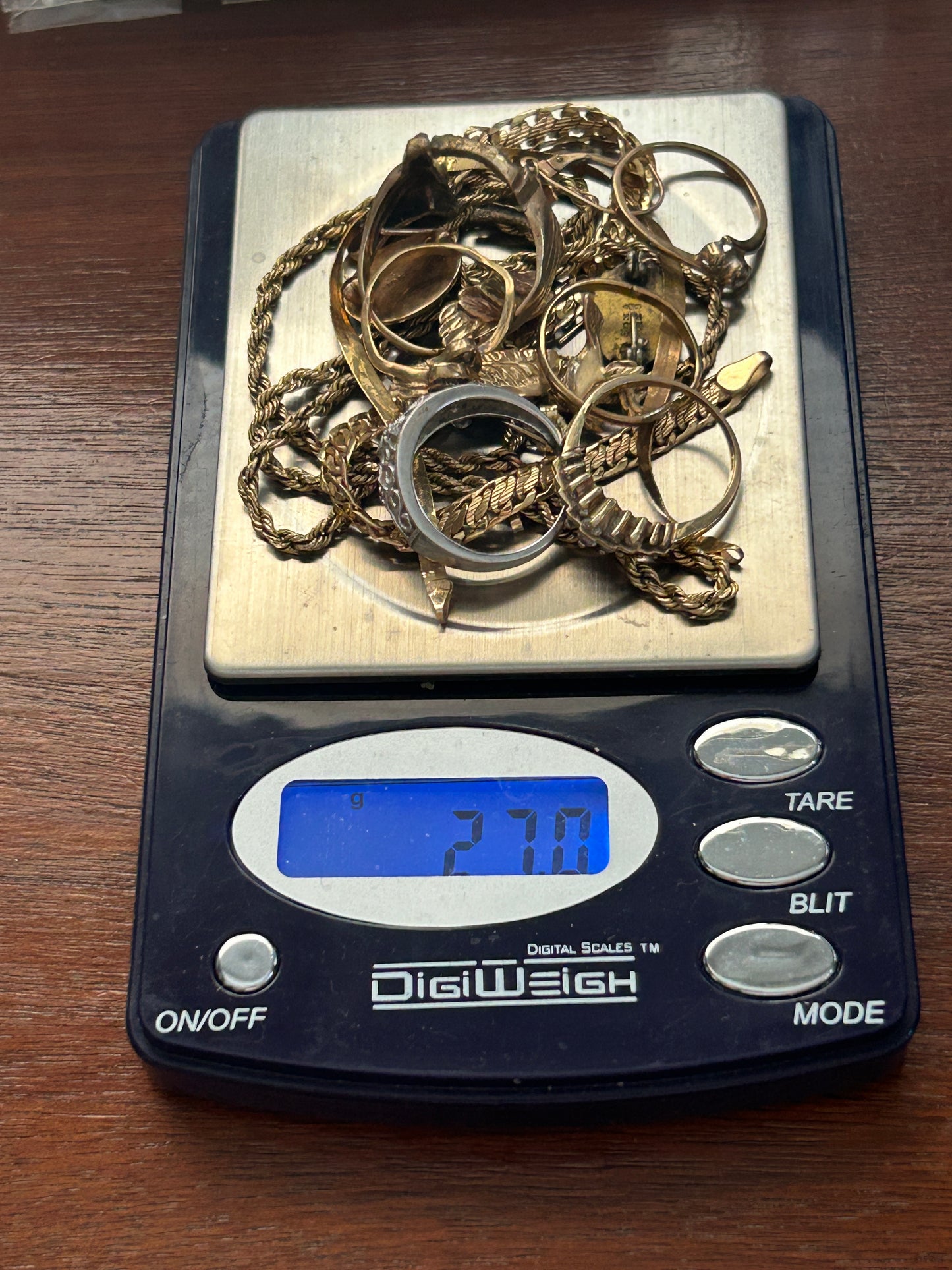 SCRAP GOLD Lot 10k 27g / 14k 23.2g Rings Pendants Chains Hearts Earrings