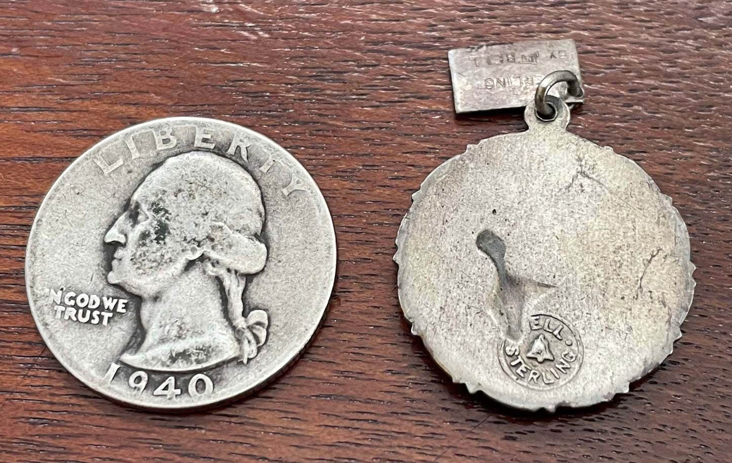 Vintage Sterling Silver 925 Bell Trading Post Woman Figure Pendant