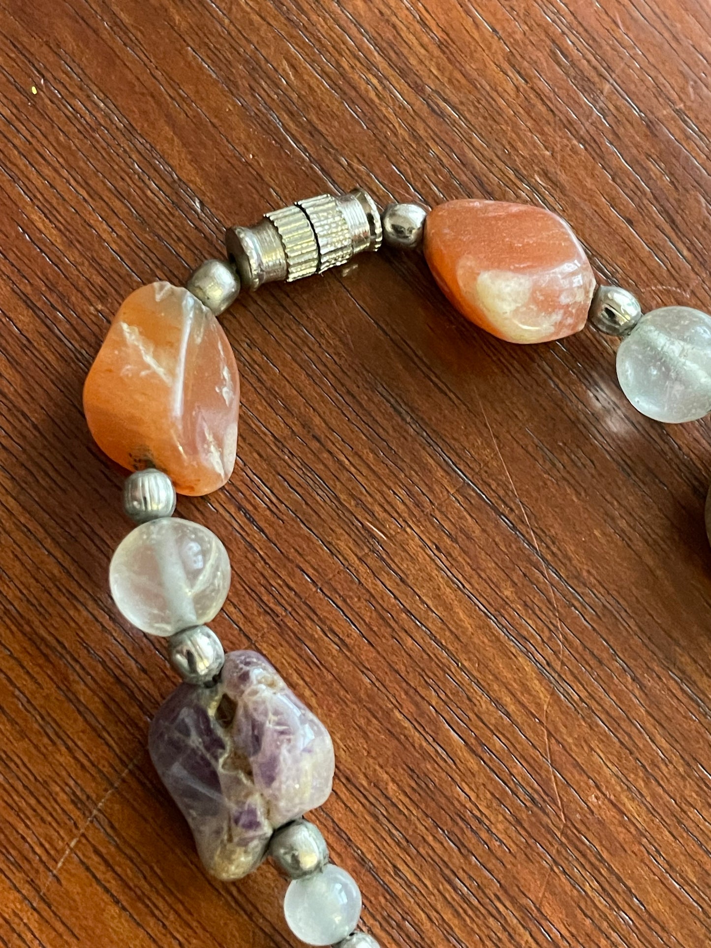 Multi Colored Polished Agate Stone Necklace