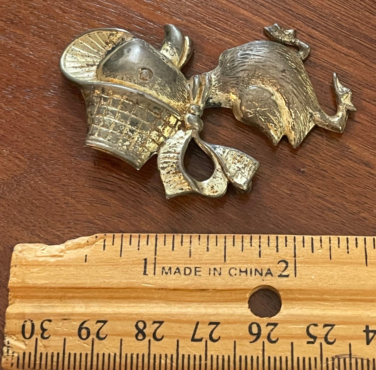 Vintage Duck in a Bonnet Brooch Pin Anthropomorphic