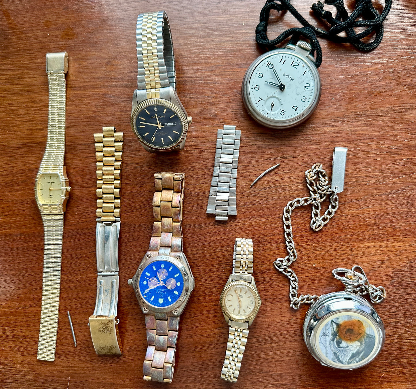 Mixed Lot Vintage to Now Wristwatch Pocket Watch Lot Gold Silver Tone Bands More