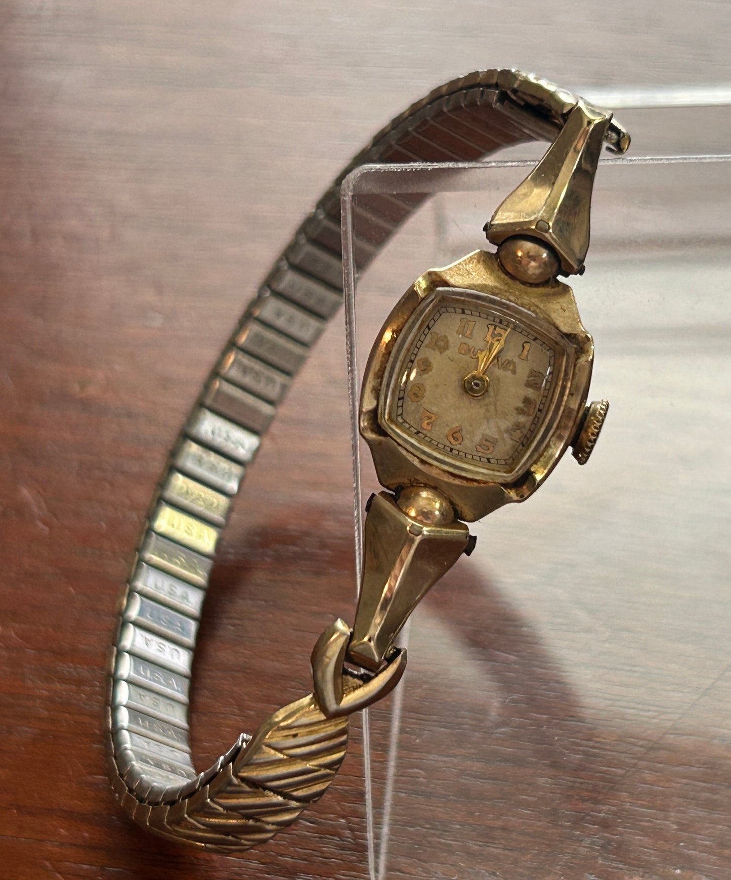 Antique Bulova 10k Yellow Gold Filled Womans Wristwatch Manual Wind