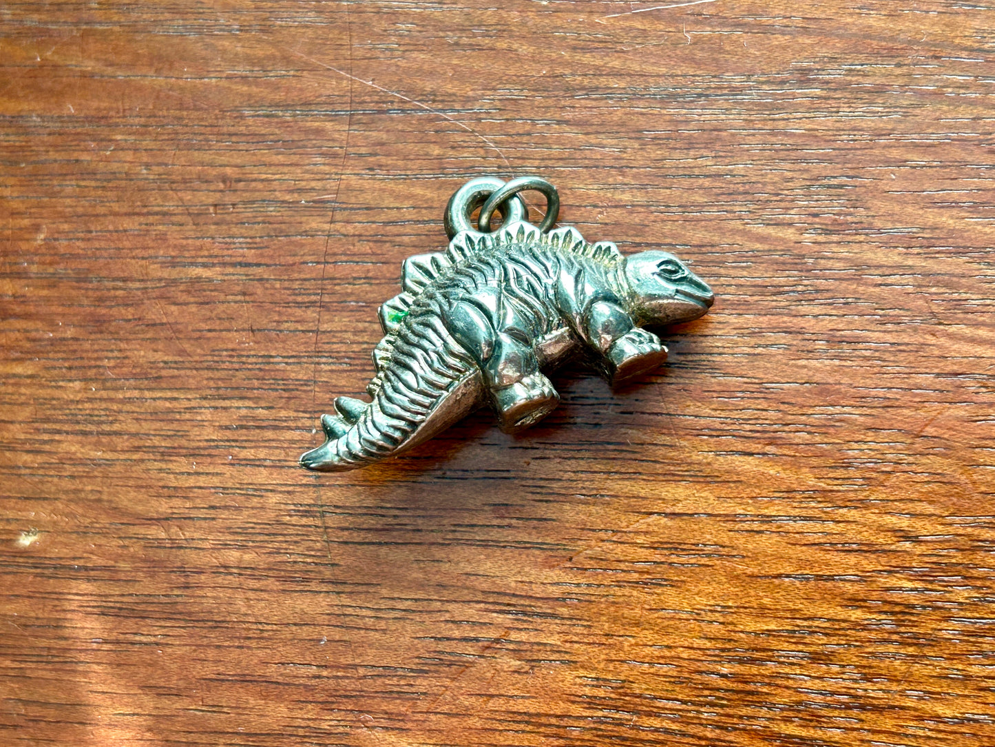 Silver Tone Dinosaur Necklace Pendant