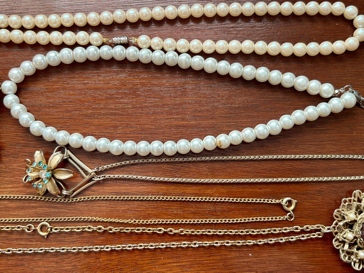 Vintage to Now Victorian Style Jewelry Lot Pendant Necklaces Faux Pearl Beaded