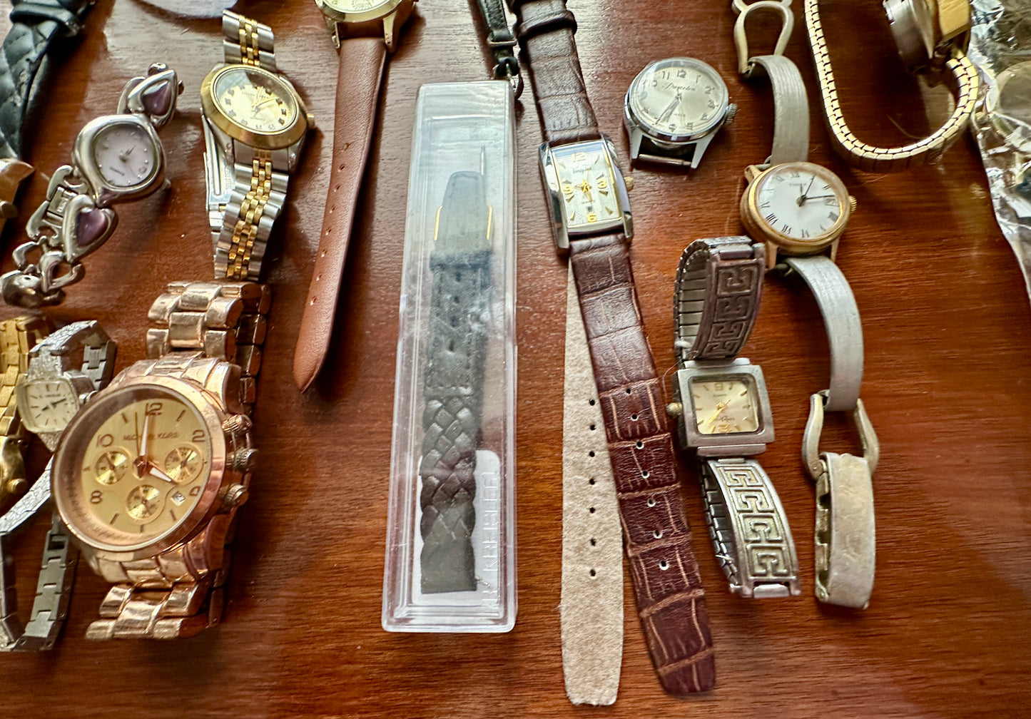Vintage Womans Wristwatch Watch Lot Diamond Chronograph Michael Kors Mechanical