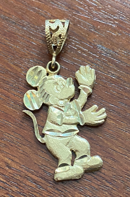 10k (417) Yellow Gold Mouse Necklace Pendant