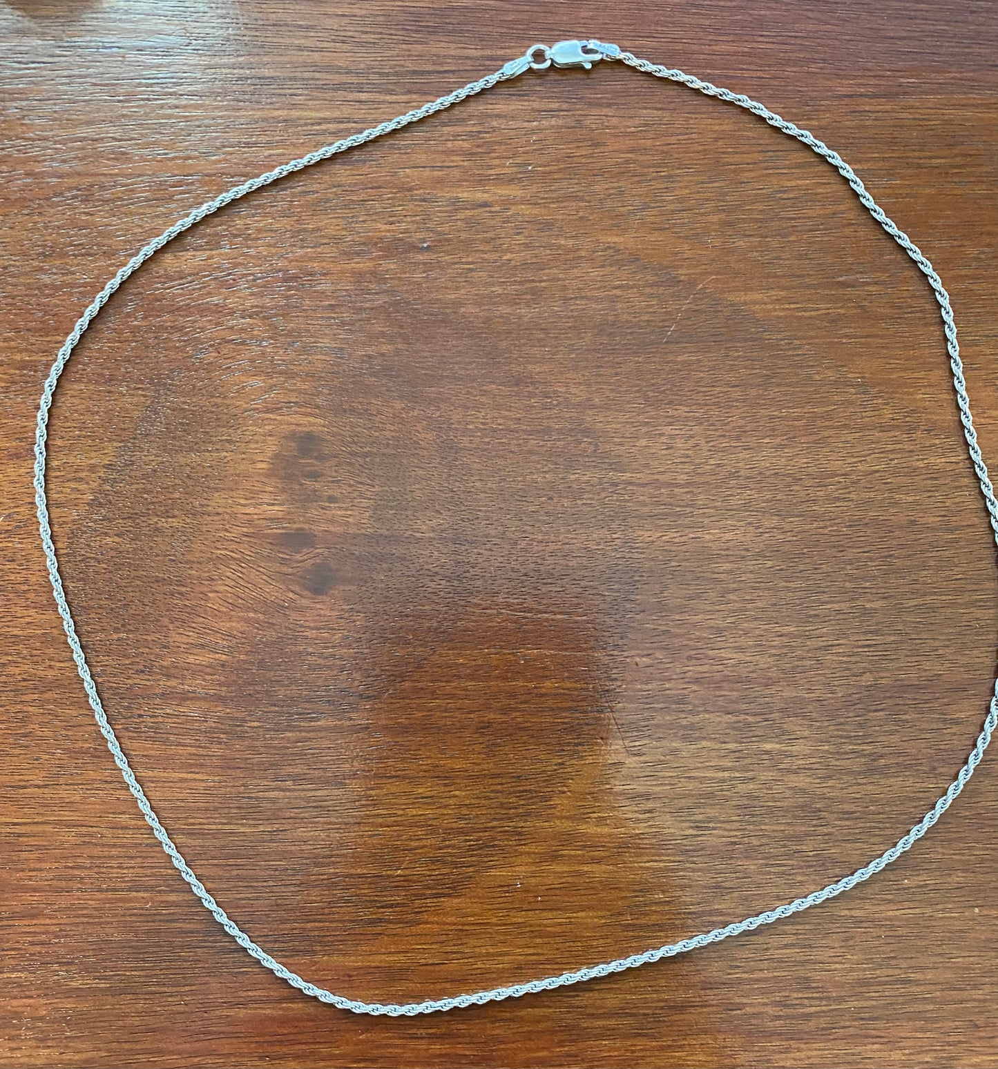 Sterling Silver 925 KA 1772 20" Long Chain Link Twist Necklace