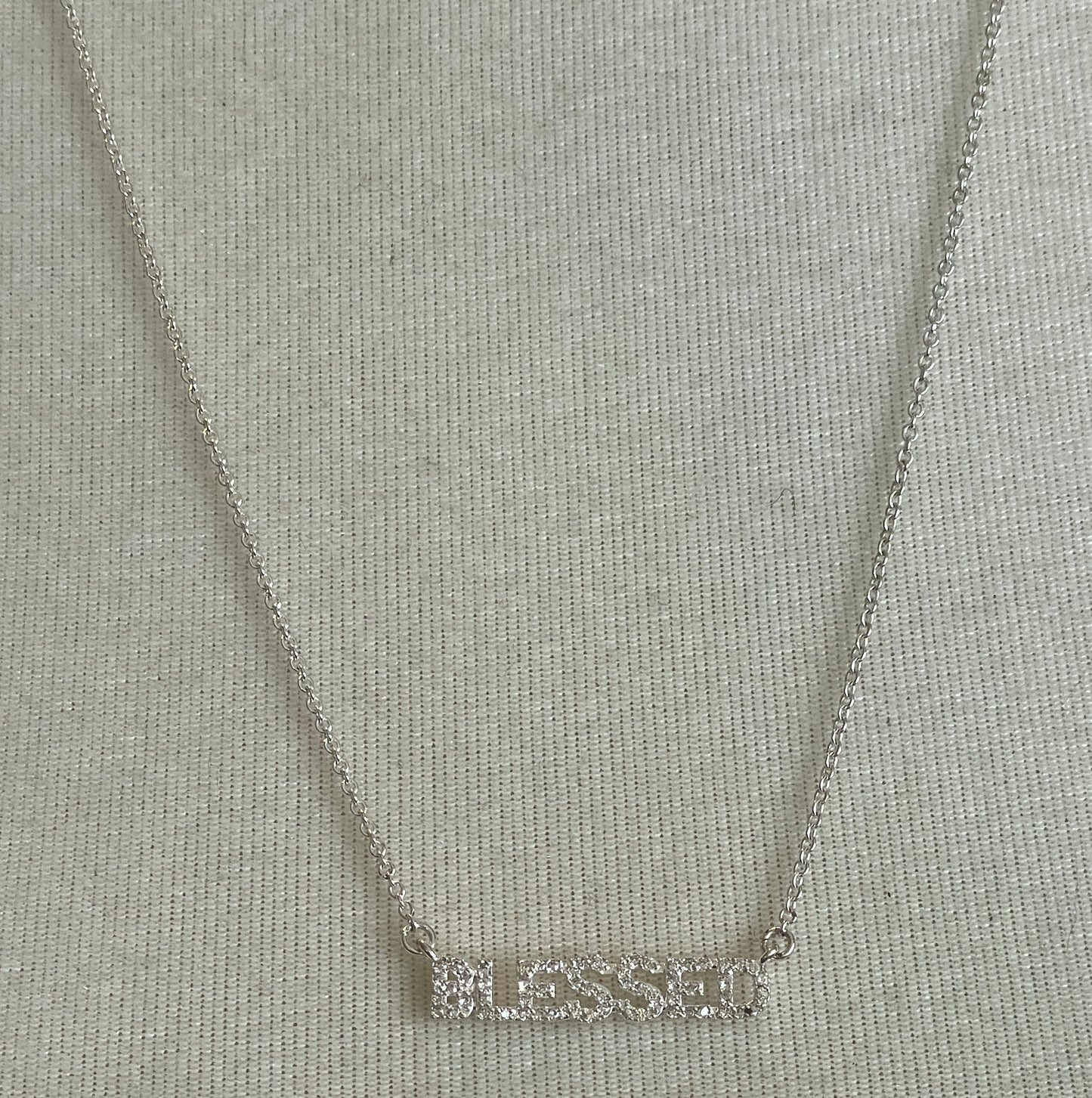 Silver Tone "Blessed" Fashion Jewelry Necklace