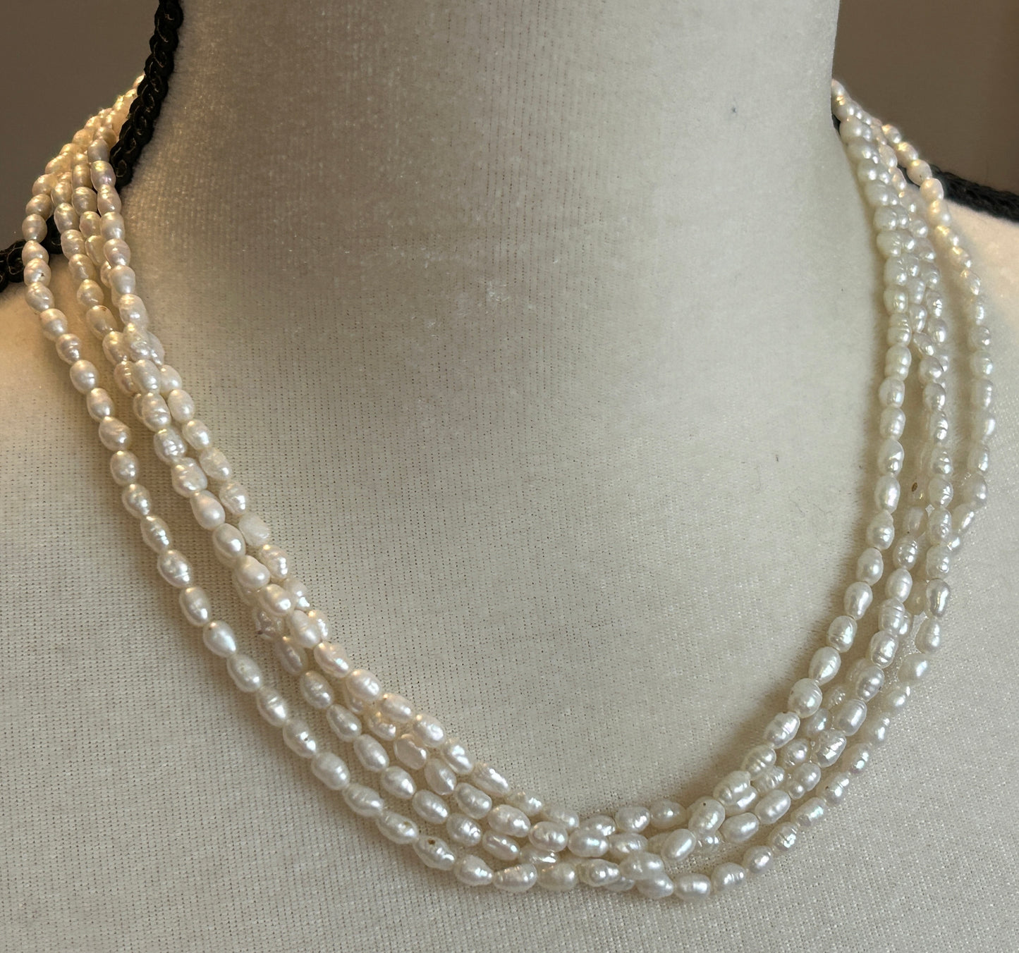 14k Yellow Gold Seed Pearl Multistrand Necklace DAMAGED