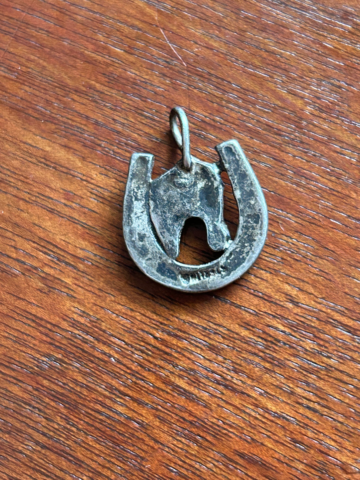 Sterling Silver 925 Horse Horseshoe Pendant Charm