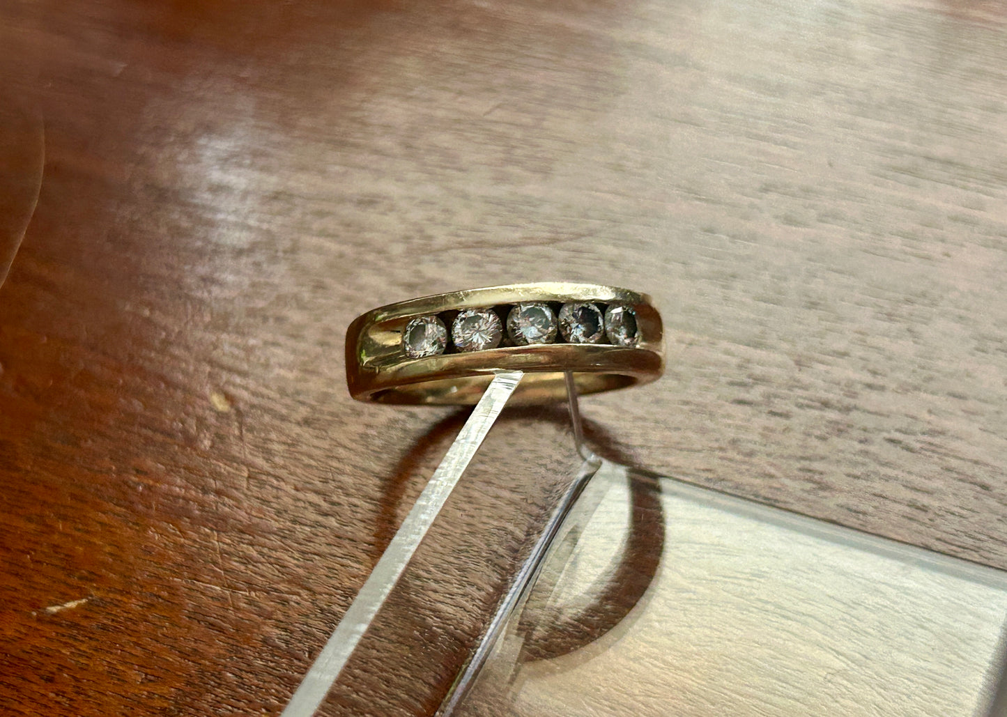 Vintage Men's 14k Yellow Gold 1.25ct Round Channel Set Diamond Band Ring Sz 10