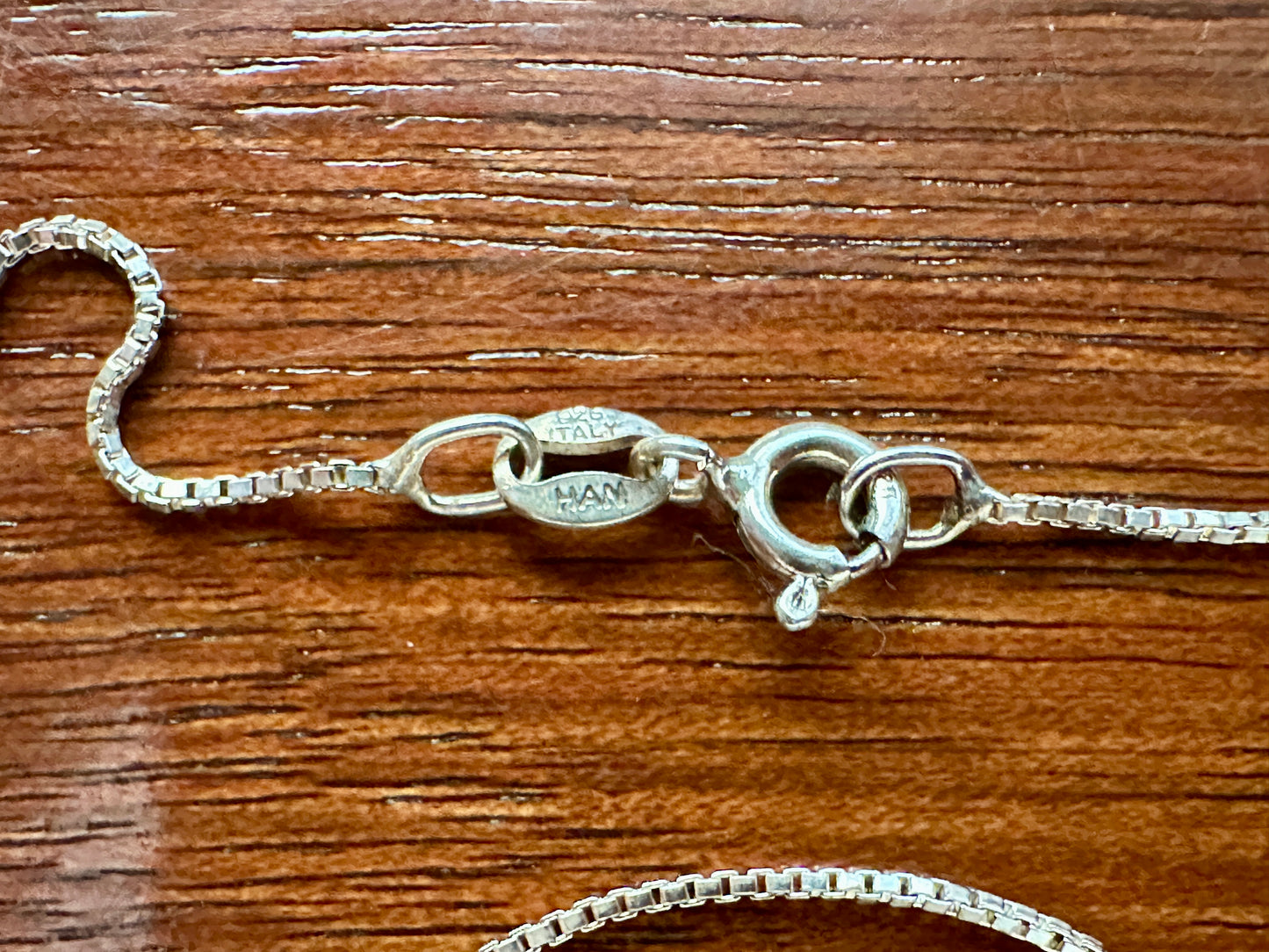 Sterling Silver 925 Box Chain Necklace 18" Long x 1mm Wide