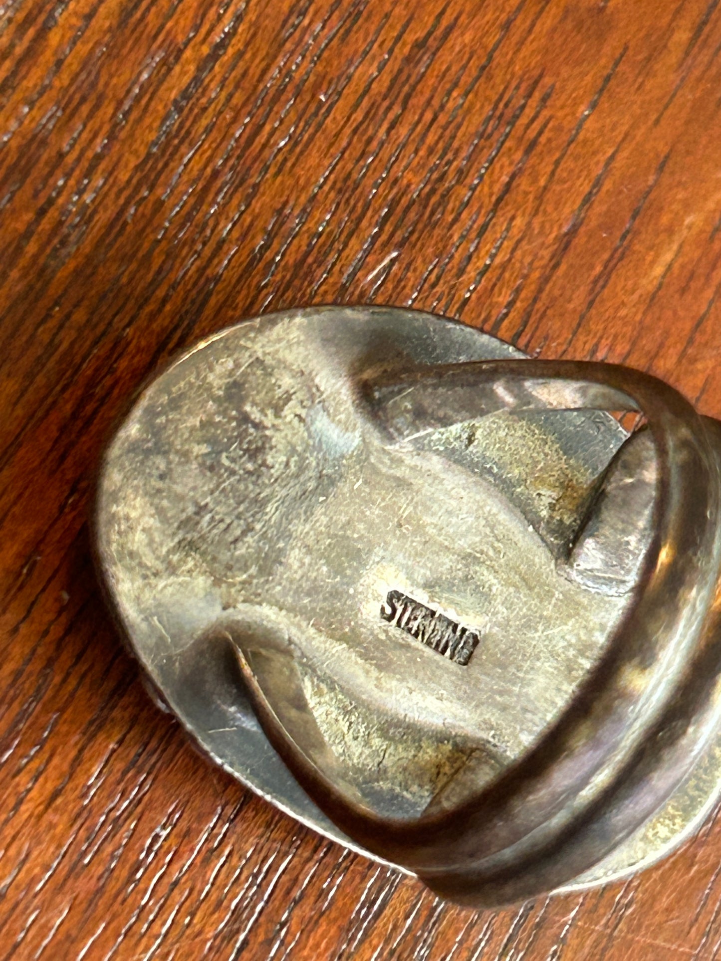 Vintage Sterling Silver 925 Scenic Jasper Agate Ring Sz 5.25