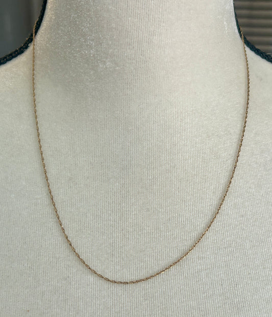 Vintage 1/20 14k Yellow Gold Filled Chain Link Necklace 20" Long