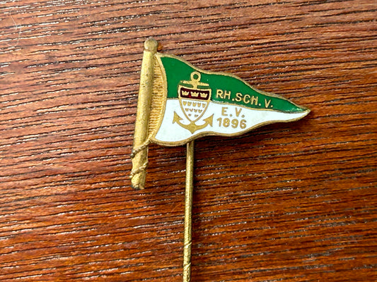 Antique 1896 Rowing Club Federation Stick Pin Enamel RH.SCH.V E.V