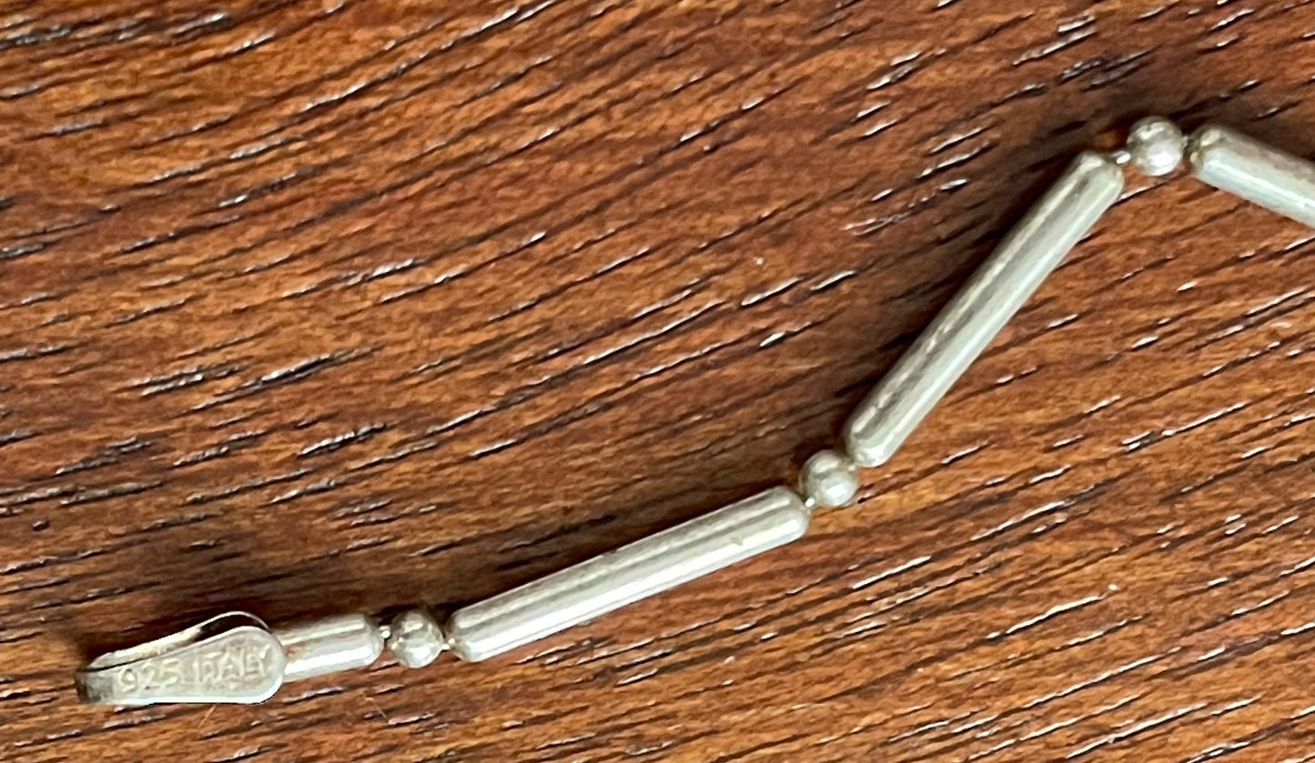 Vintage Bar Chain Sterling Silver Bracelet