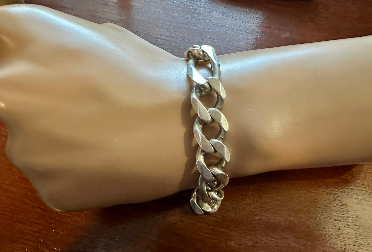 Sterling Silver 925 Mens Wide Curb Figaro Chain Link Bracelet Heavy 9.25" x 13mm