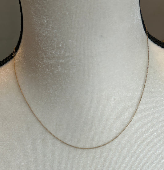 10k yellow Gold Thin Chain Necklace 18" Long