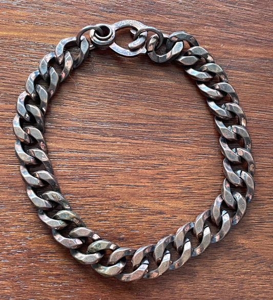 Vintage Copper Chunky Curb Chain Bracelet Marked