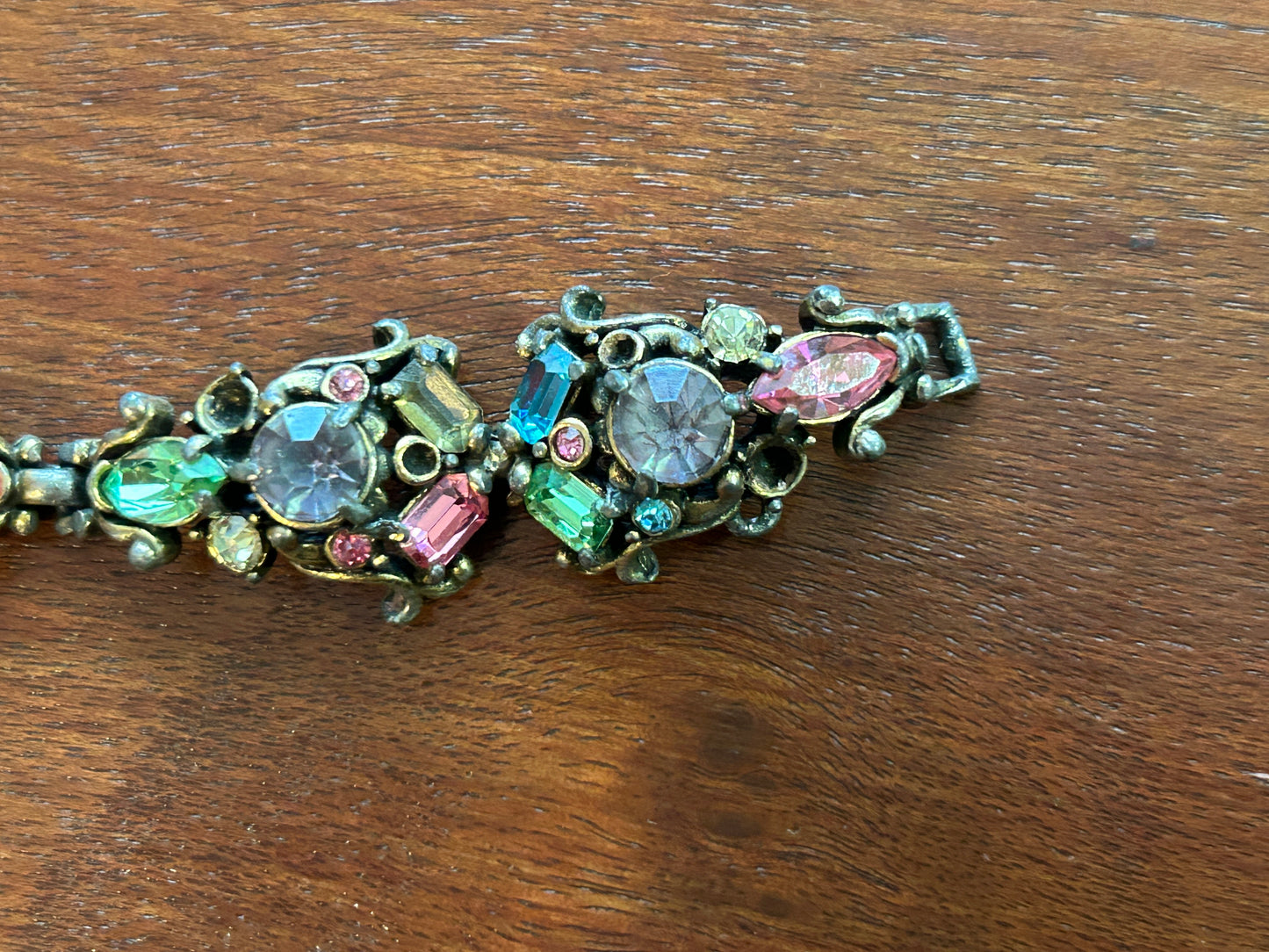 Vintage 50's Holly Craft Signed Rhinestone Bracelet MISSING RHINESTONES