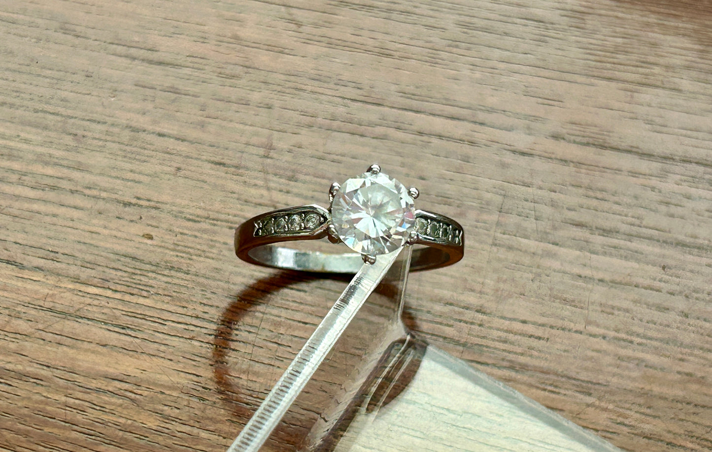 Sterling Silver 925 CZ Cubic Zirconia Solitaire Channel Set Ring Sz 8.5