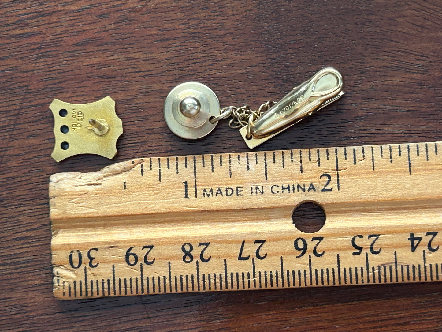 Vintage 1/10 10k and 12k Gold Filled Aquamarine R Letter Monogram Tie Tack