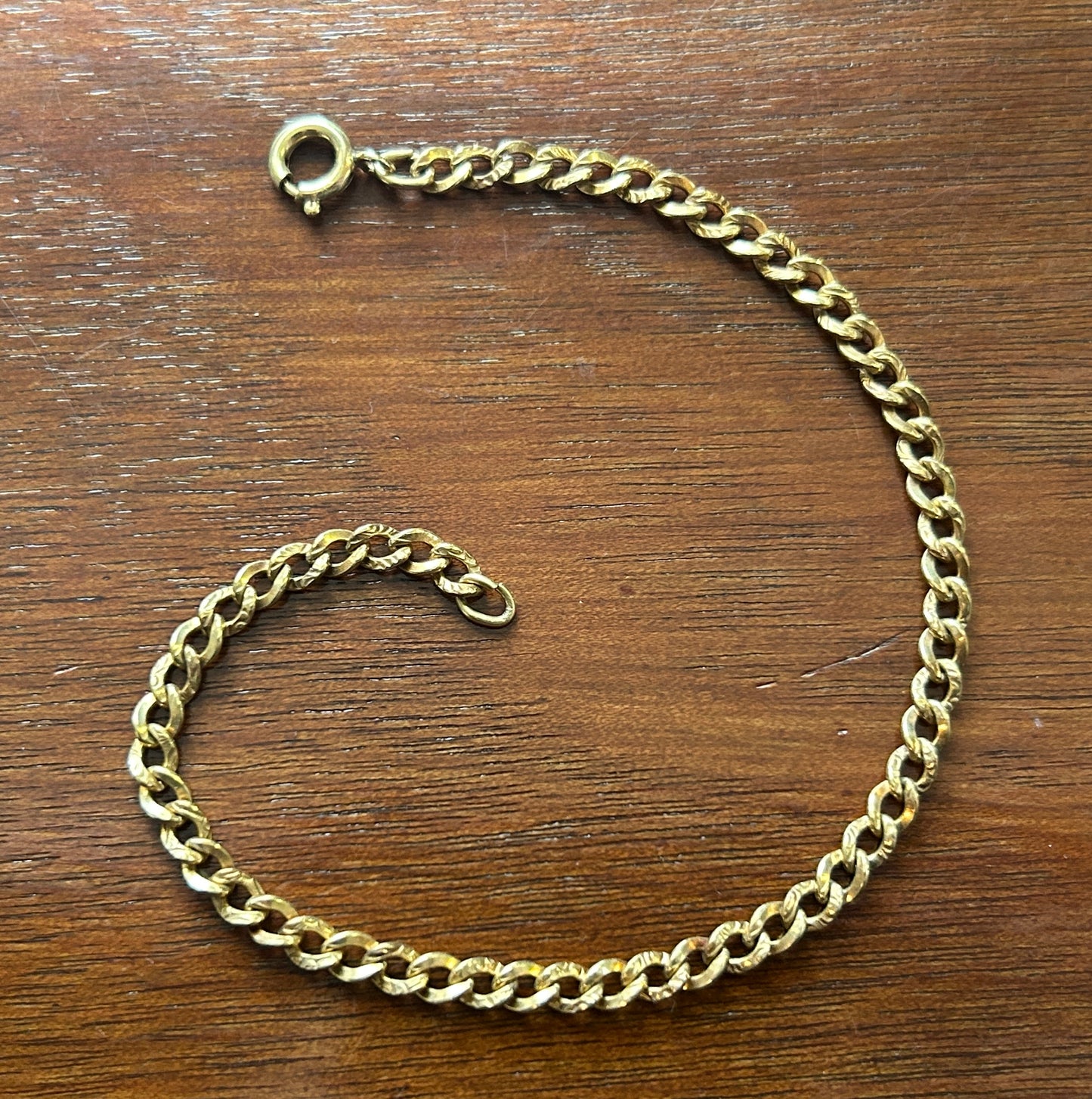 Vintage 1/20 Yellow Gold Filled Chain Bracelet 7.5" Long