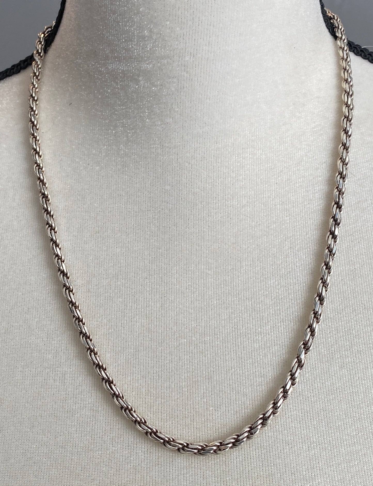 Sterling Silver 925 Twist Rope Chain Necklace 34g Heavy