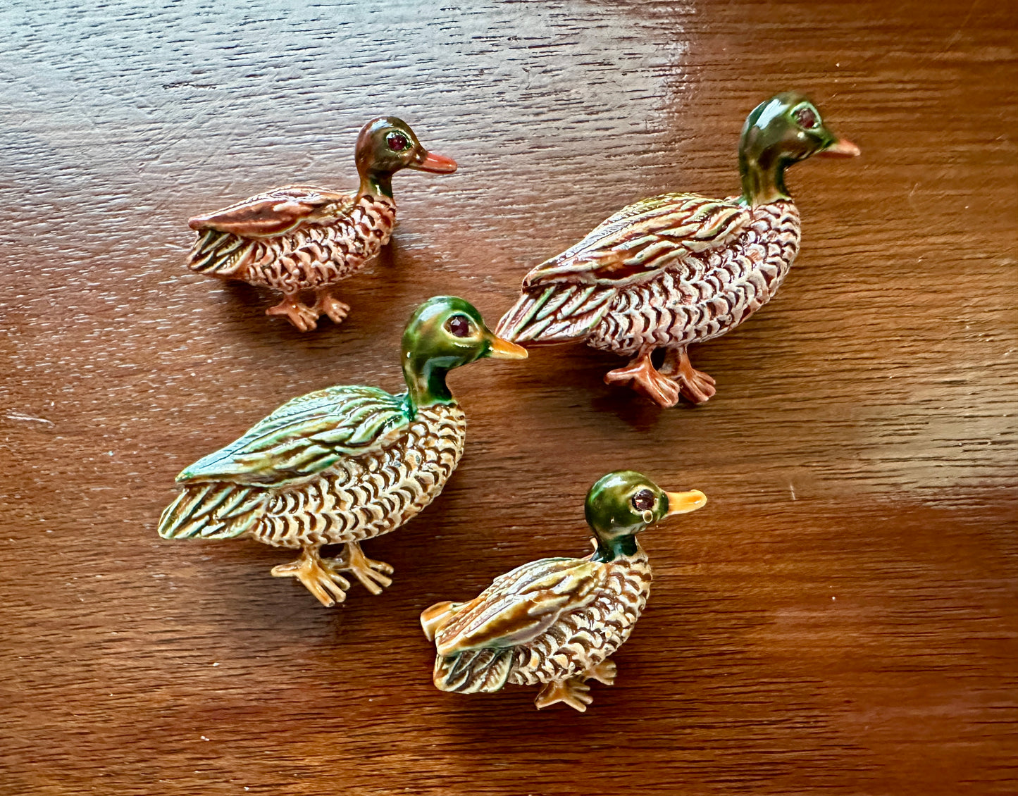 Vintage Lot of 4 Gerrys Signed Enamel Duck Mallard Brooch Lot