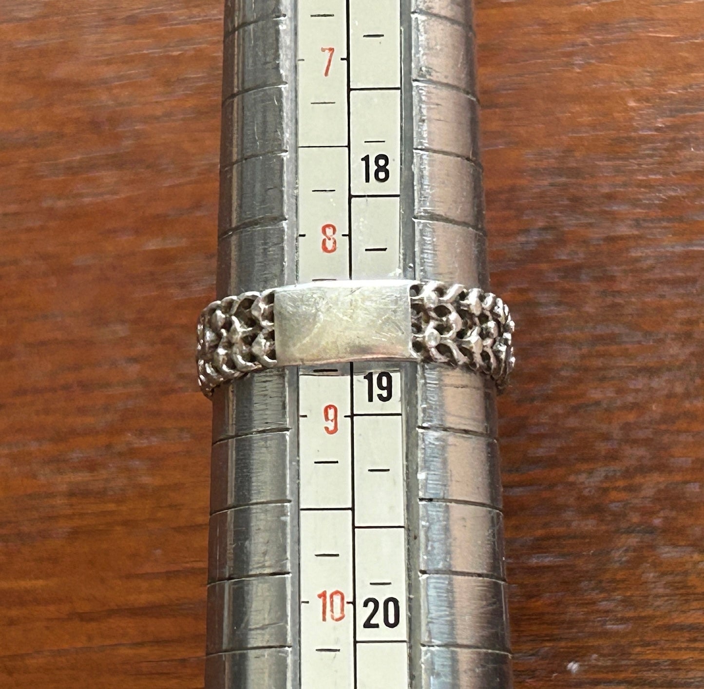 Signed NV Sterling Silver 925 Belt Loop Band Ring Sz 8.5