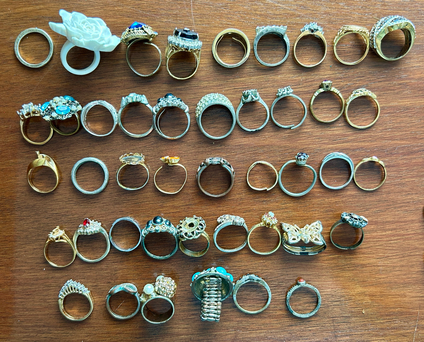 Vintage Lot Costume Fashion Cocktail Rings DAMAGED Harvest Rhinestone Craft