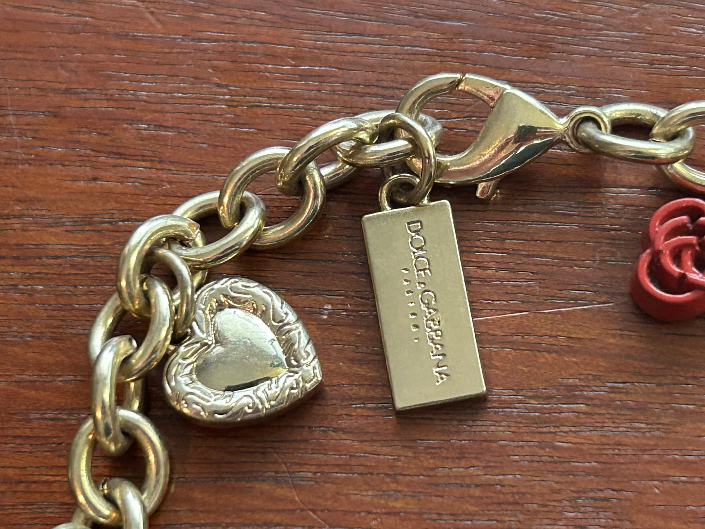 Dolce & Gabbana Golden Anklet Bracelet Trinket Lipstick Perfume Purse