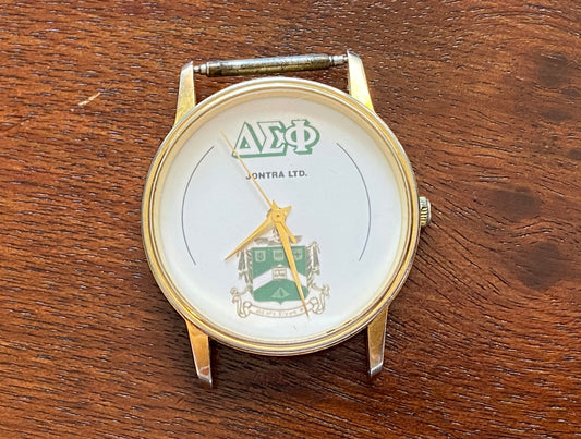 Jontra LTD Alpha Sigma Phi Gold Tone Wristwatch Mens Watch Face ONLY