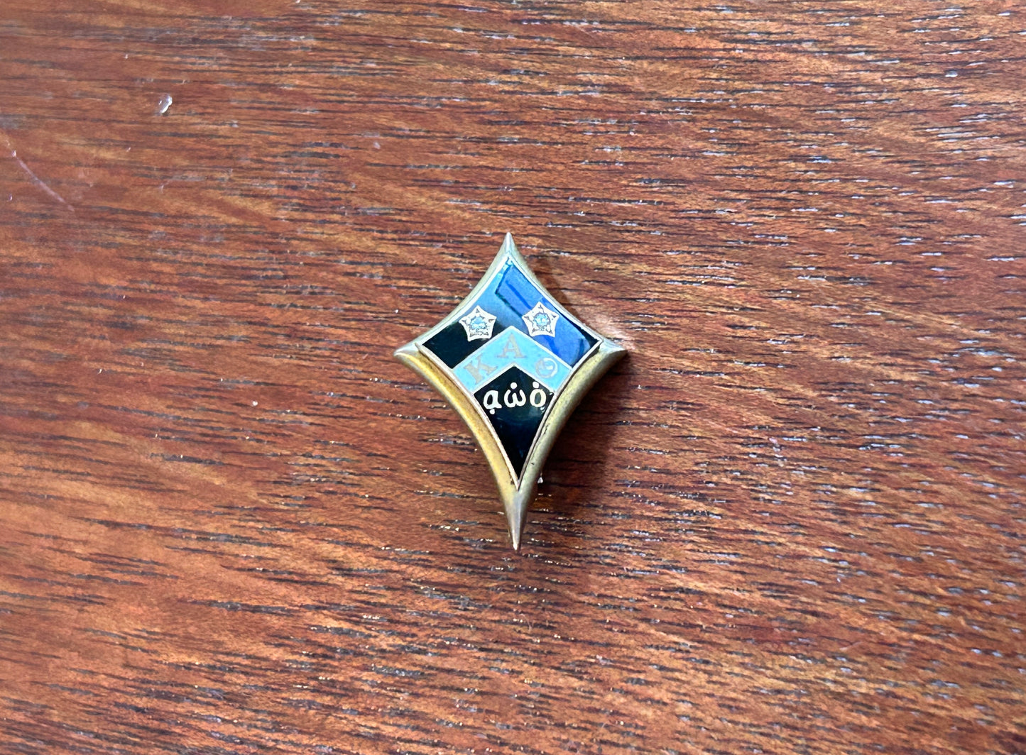 Vintage 1938 10k Yellow Gold Diamond Kappa Alpha Theta Brooch Pin