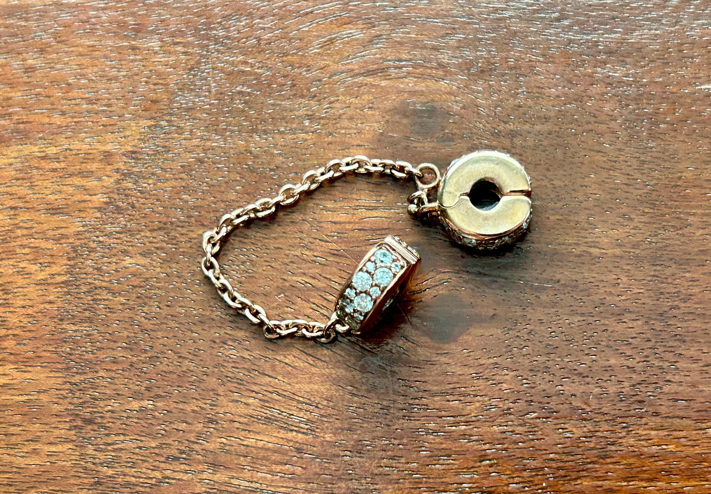 Pandora Safety Chain Clip Charm ALE MET Rose Gold