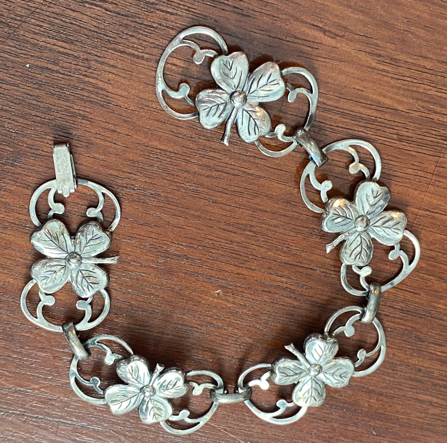 Vintage Langs Sterling Silver 925 Dogwood Bracelet