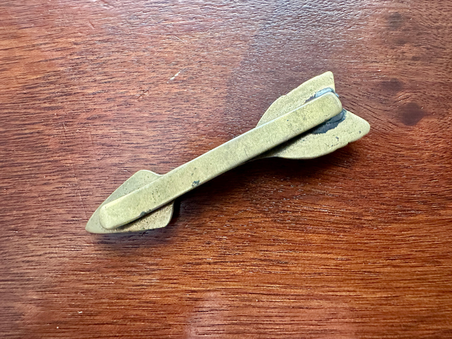 Vintage Chunky Brass Arrow Shaped Clip