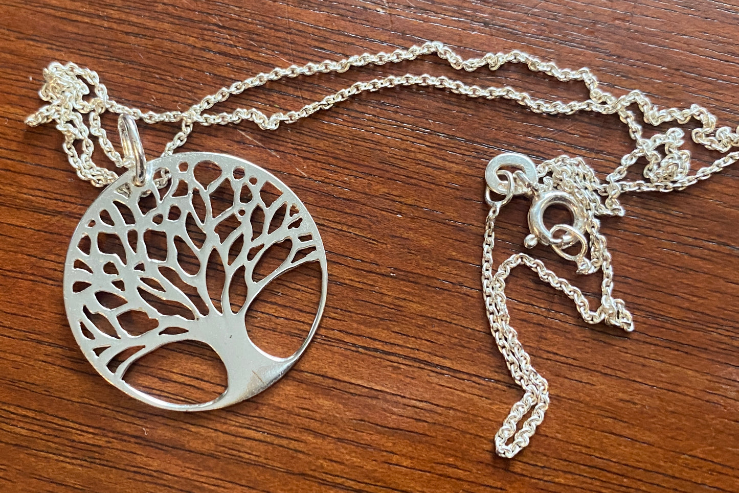 Sterling Silver 925 Chain Pendant Necklace Tree of Life