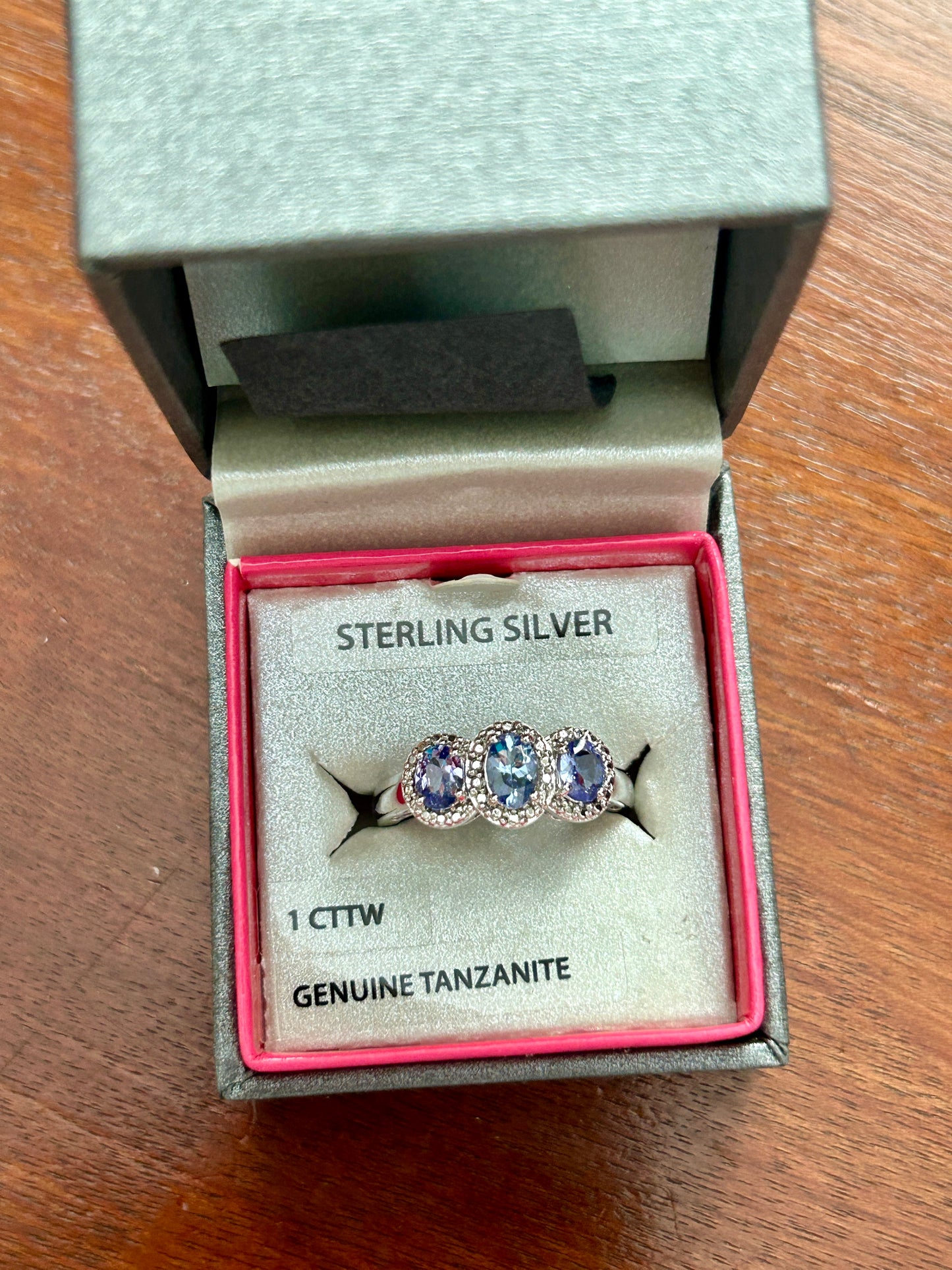 Sterling Silver 925 1cttw Oval Tanzanite Ring Sz 7