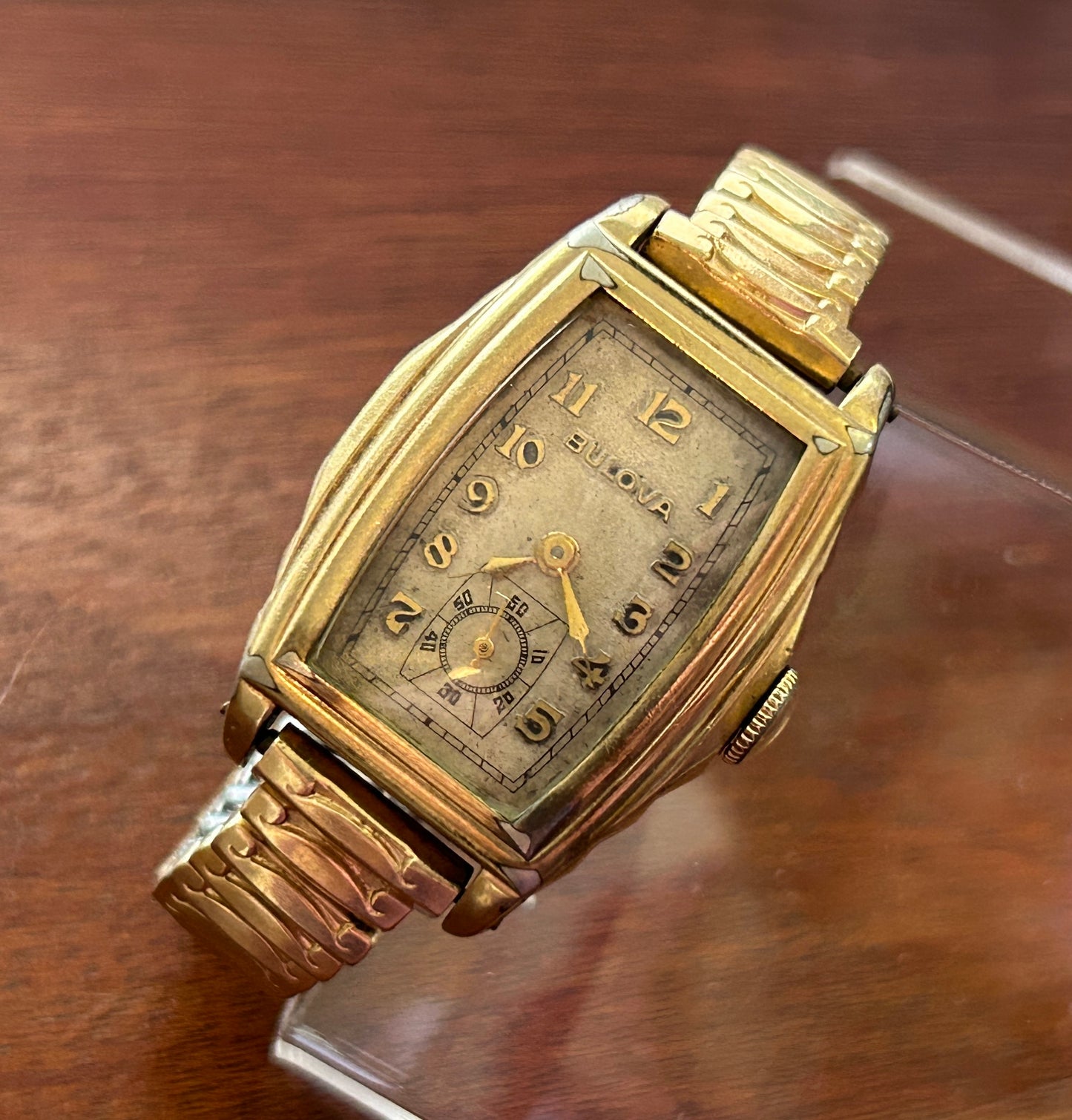 Vintage Mens 10k Rolled Gold Bulova Wristwatch Kestenmade